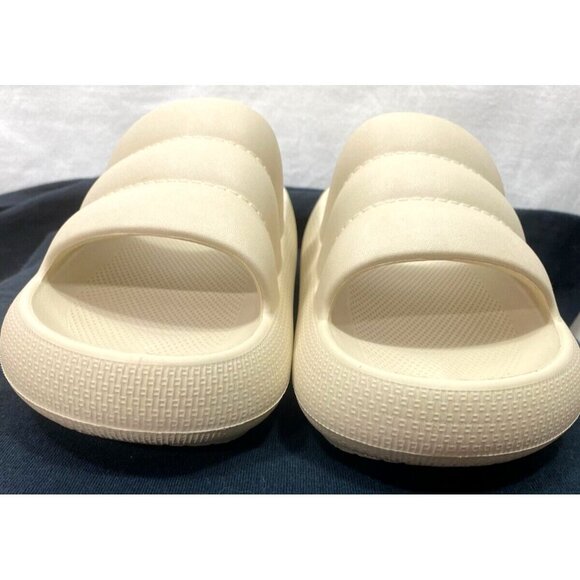 Mia Kandy Slip On Cushion Comfort Slide Nude Beige Sandals Size 8 EUC CLOUD - Picture 2 of 9